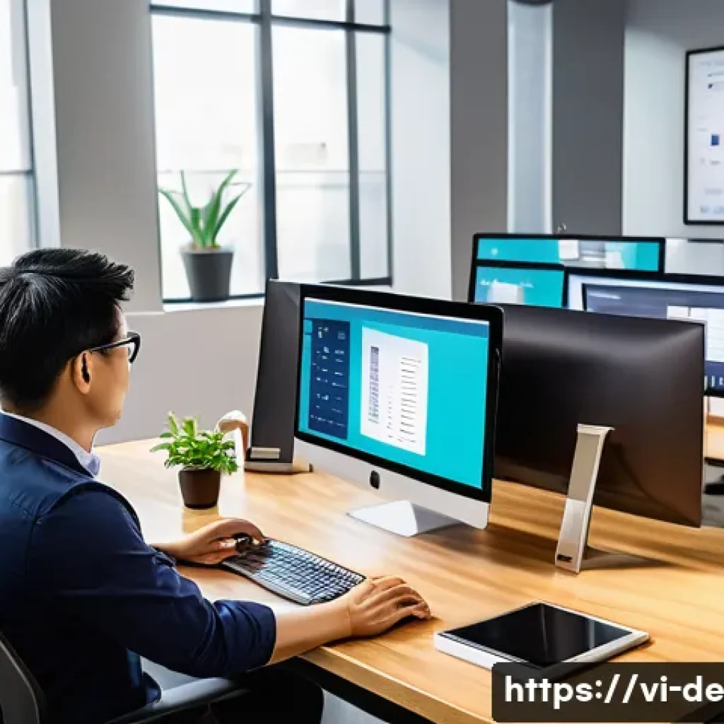 결과 중심 성과 관리의 최신 트렌드 - A modern Vietnamese office environment where diverse employees in business casual attire collaborate...